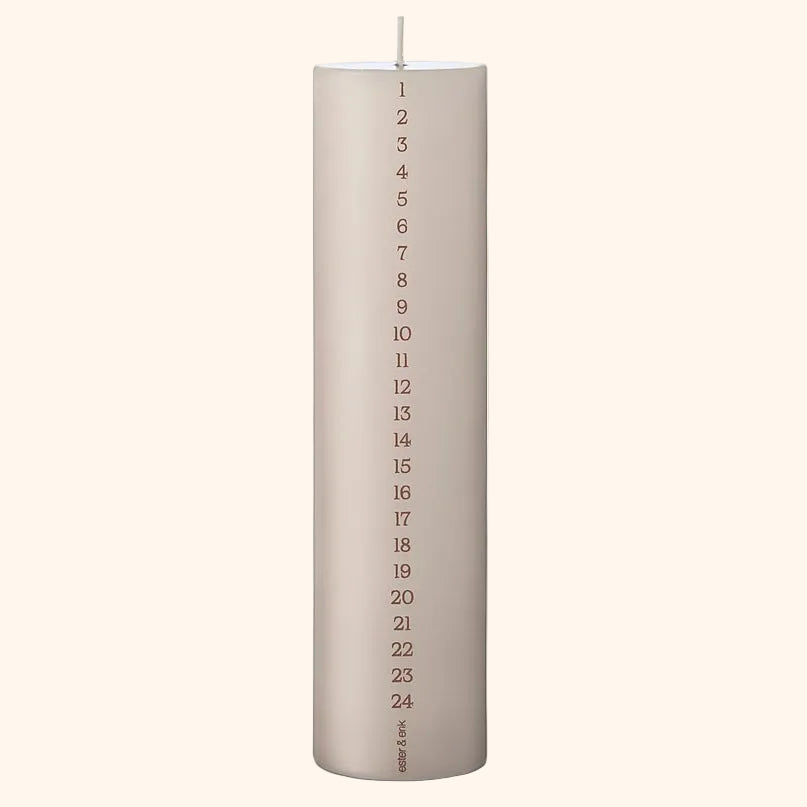 Blok kalenderlys - No. 22 | LINEN GREY