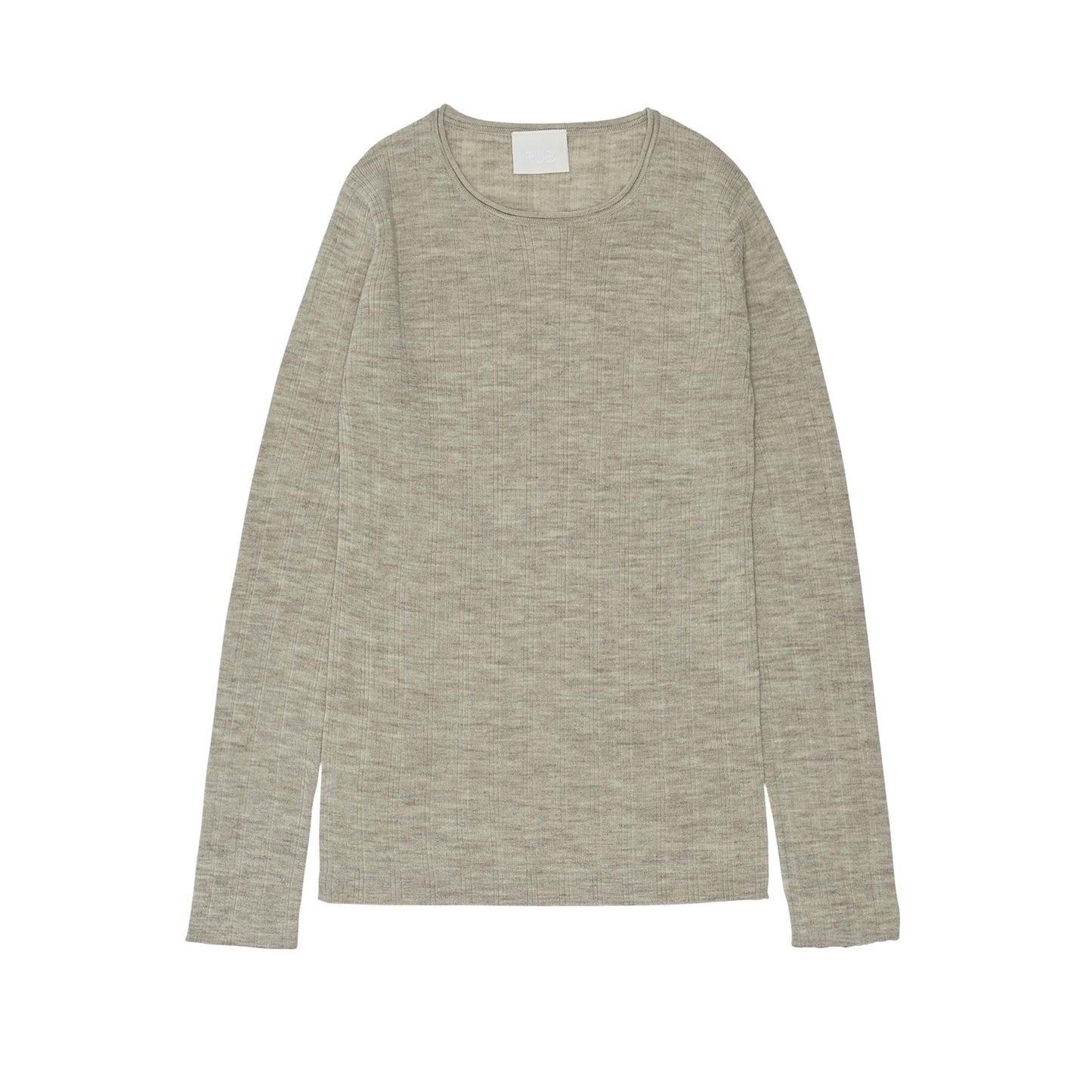Rib Blouse, light beige melange