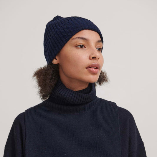 Merino Beanie, navy - FUB