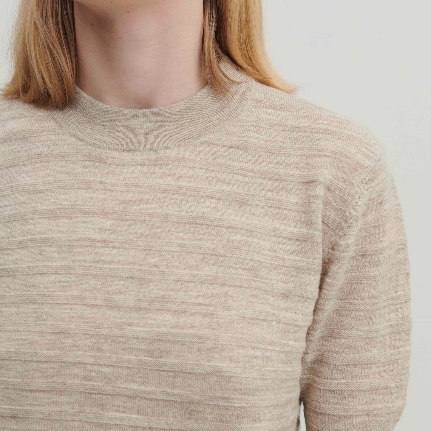 Wool Tee, light beige melange - FUB