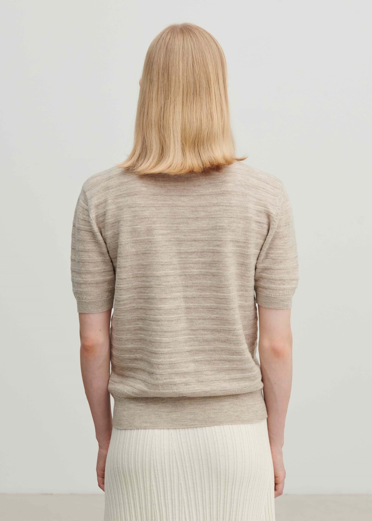 Wool Tee, light beige melange - FUB