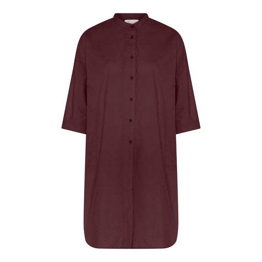Seoul Lang Skjorte, Red mahogany - Frau