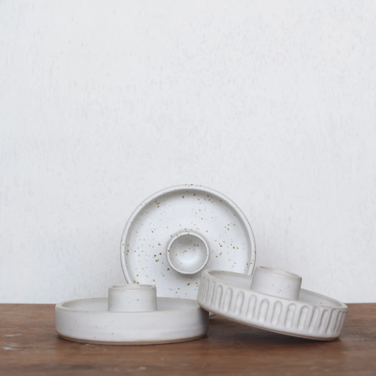 Candleholder, Carved - Måne Ceramics Studio