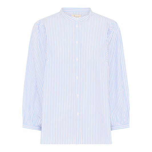 Pisa Puff Skjorte Blue Cameo Stripe - Frau