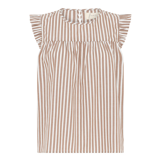 Stockholm top, Coffee Wide Stripe - Frau