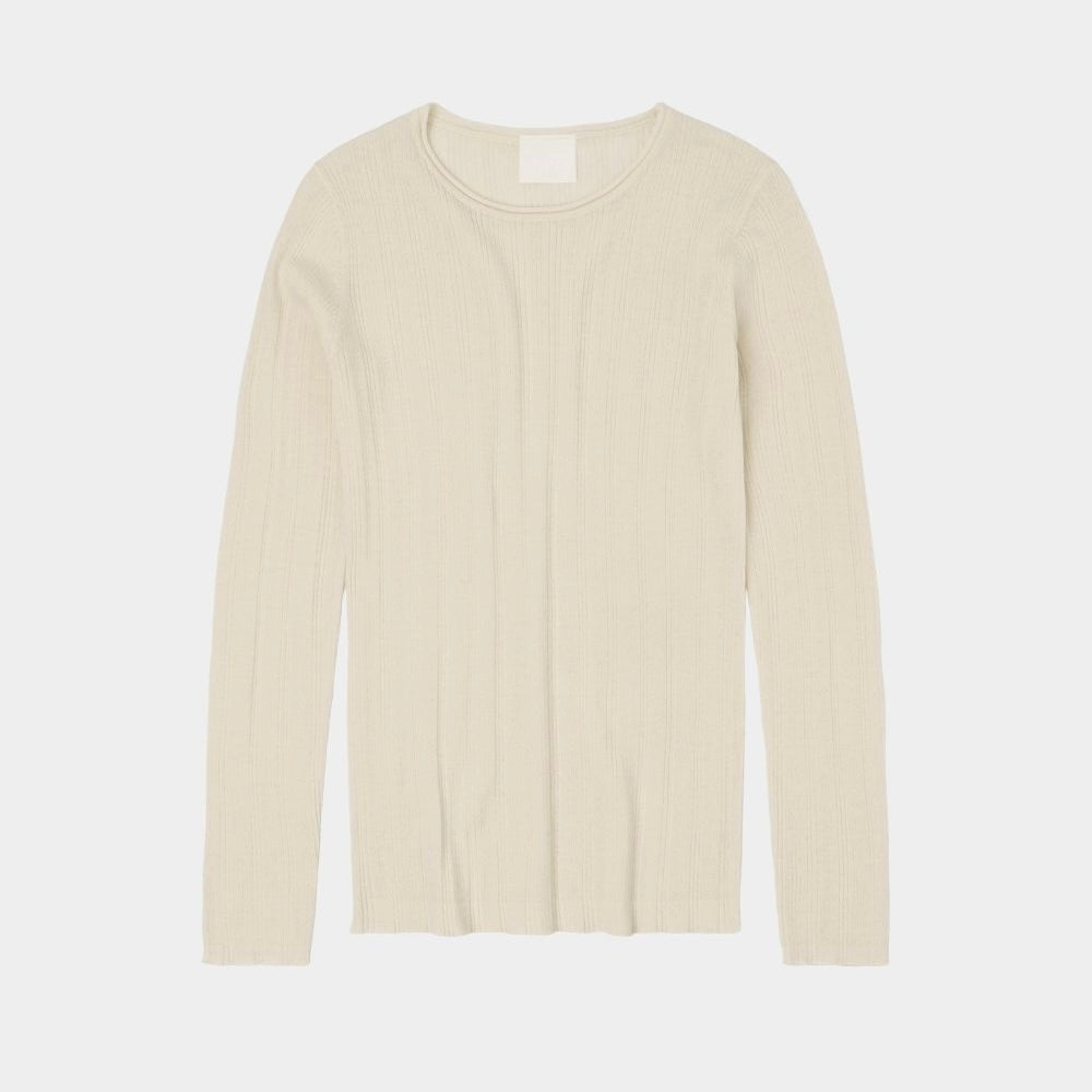 Rib Blouse, Ecru - FUB