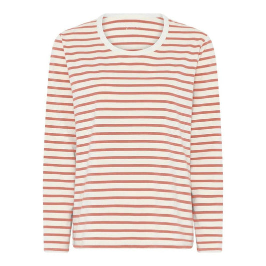 Panama cotton ls loose top, Cameo Brown Stripe - FRAU
