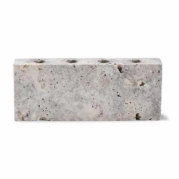 Epode, Travertin silver , Lysestage fire lys - Wabi Sabi Nordic