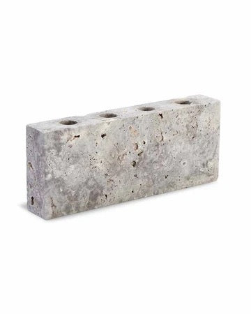 Epode, Travertin silver , Lysestage fire lys - Wabi Sabi Nordic