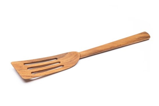 Spatel med huller, smal, teak L 31 cm - Kampmann