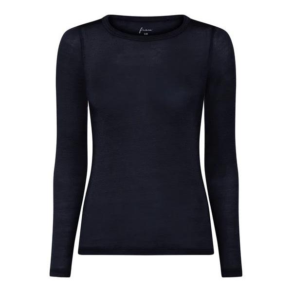 Lucca Cashmere Top O-neck, Dark Navy - FRAU