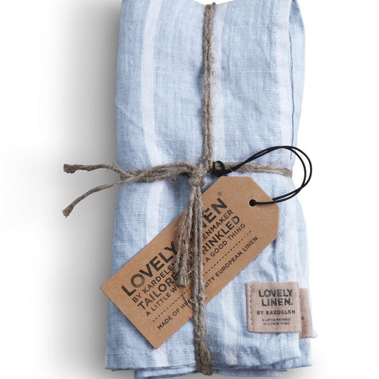 Mundserviet 4 stk. Blå/Hvid Strib - Lovely Linen