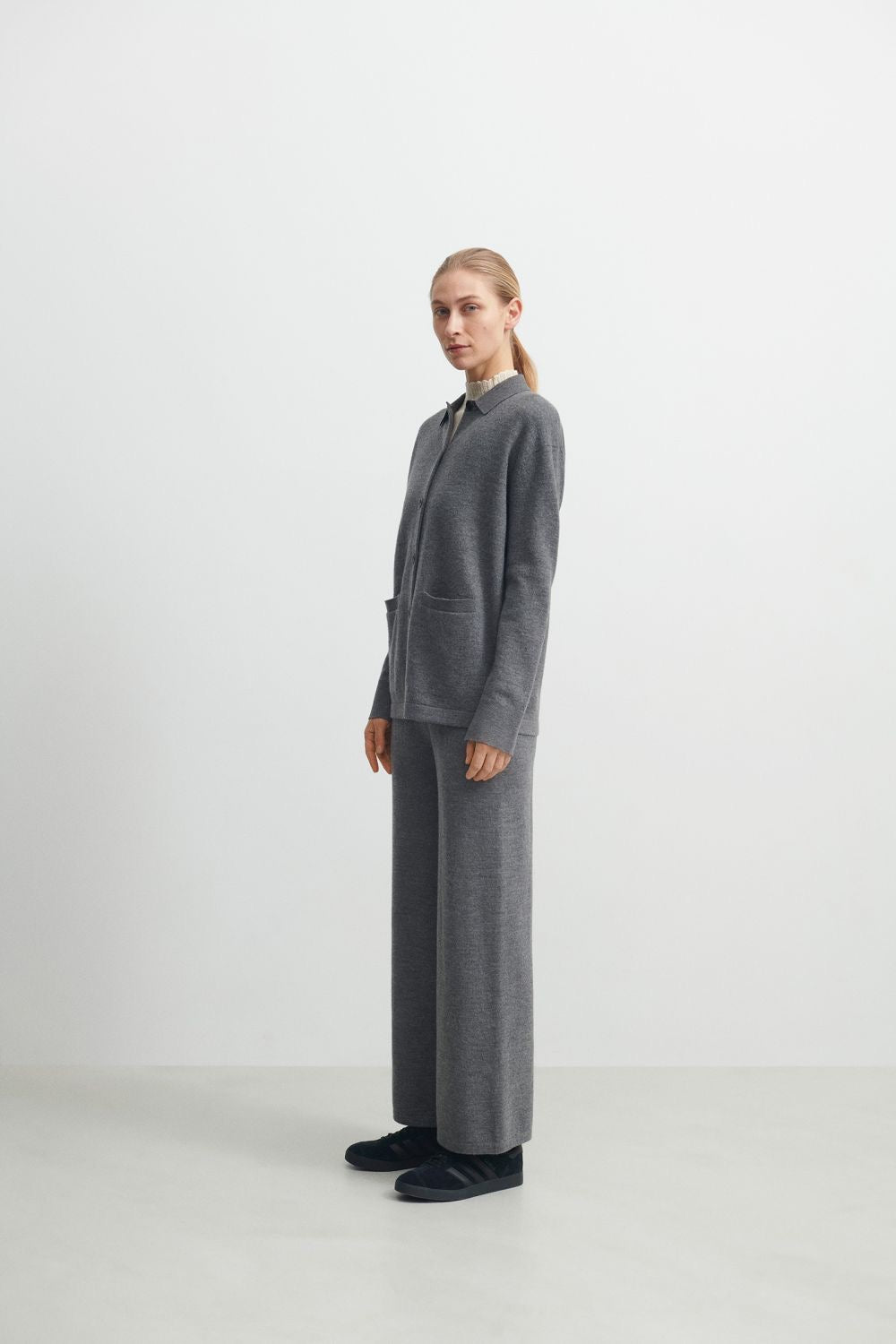 Felted Pants, grey melange - FUB