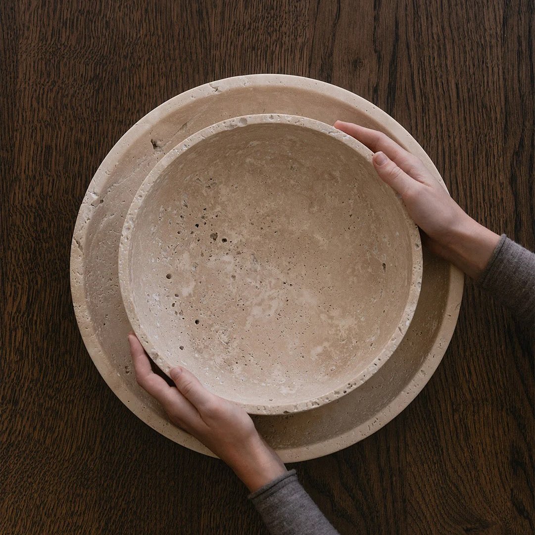 Hyben skål, Travertin, Medium - Wabi Sabi Nordic