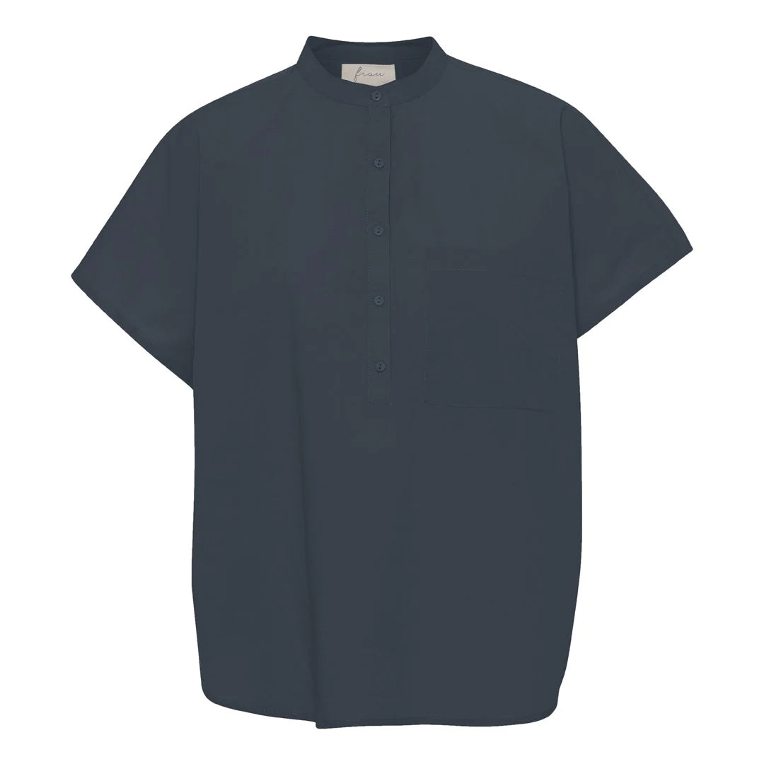 Colombo kortærmet skjorte, India ink blue - Frau