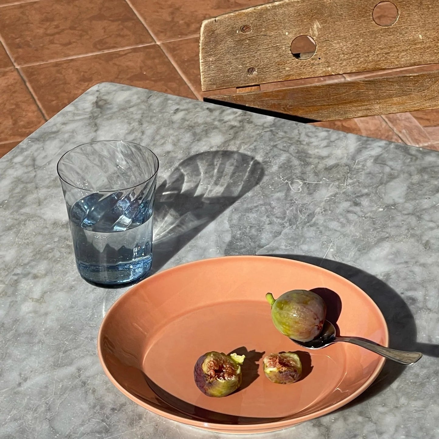 Concave glas - Atlantic Blue Swirl