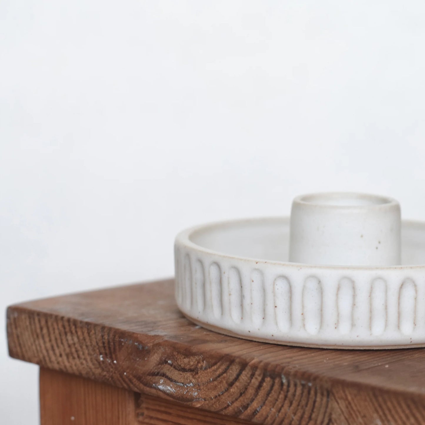 Candleholder, Carved - Måne Ceramics Studio