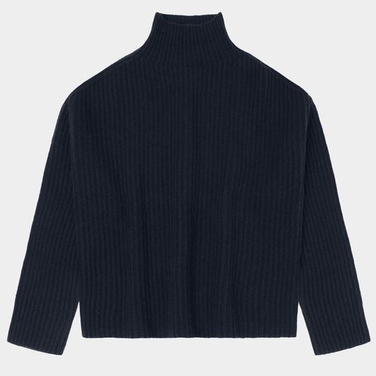 Lambswool Rib Jumper, Dark Navy - FUB