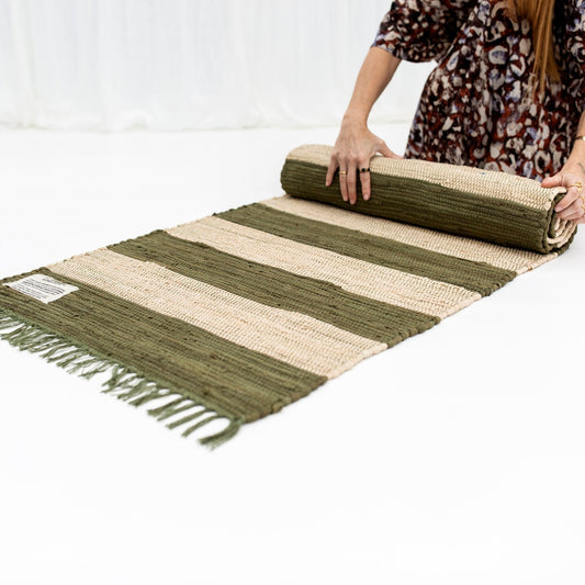 Chindi Rug, Army & Beige - Bongusta