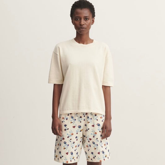 High twist box tee, Ecru - FUB
