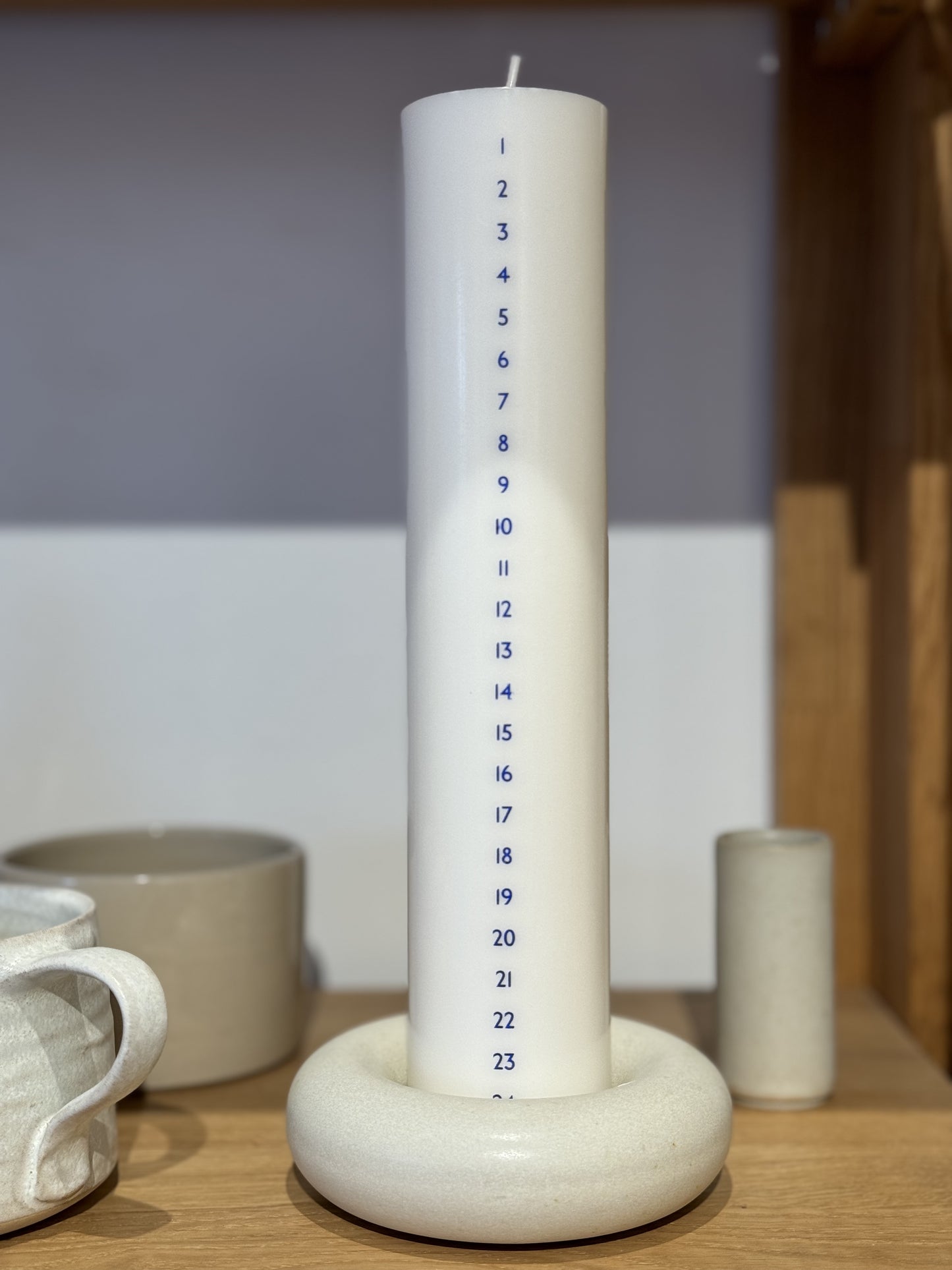 Kalenderlys, Blå Tal Ø5 - Åbenlys