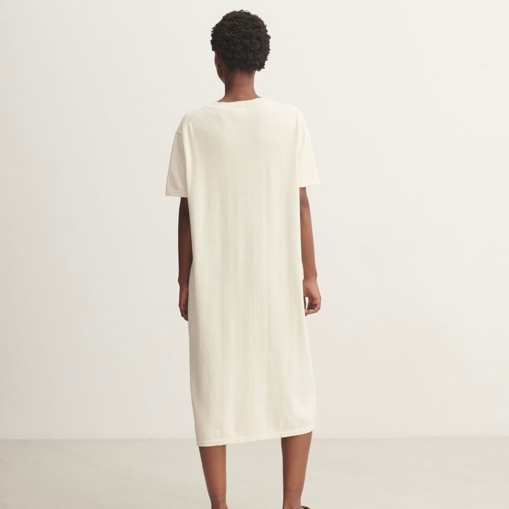 High twist tee dress, Ecru - FUB