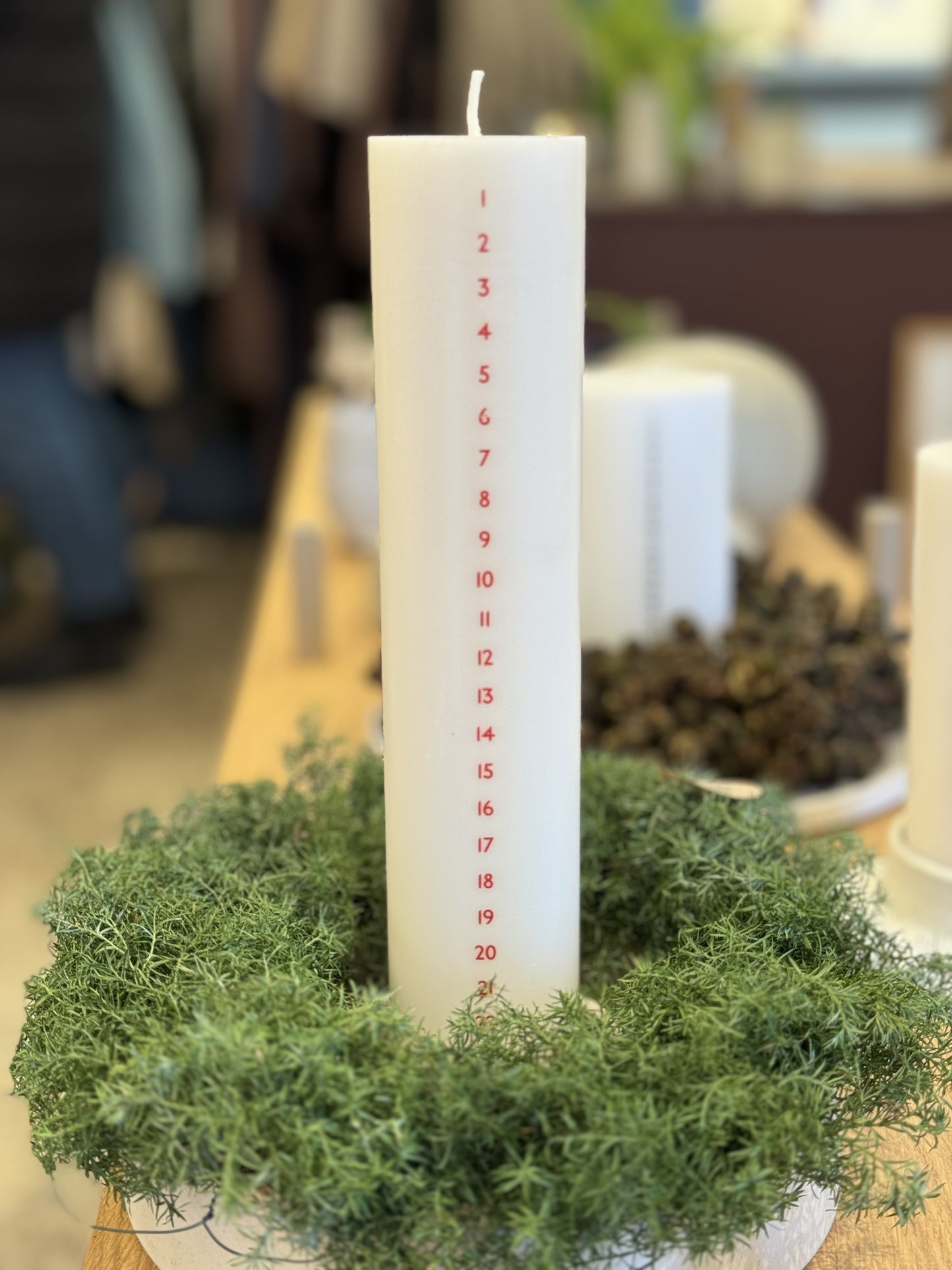 Kalenderlys, Røde Tal Ø5 - Åbenlys