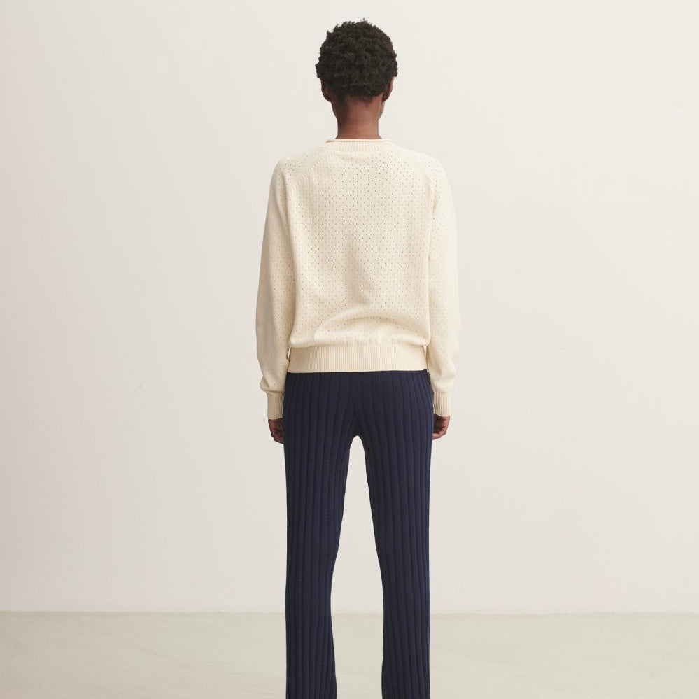 High twist pointelle sweater, Ecru - FUB