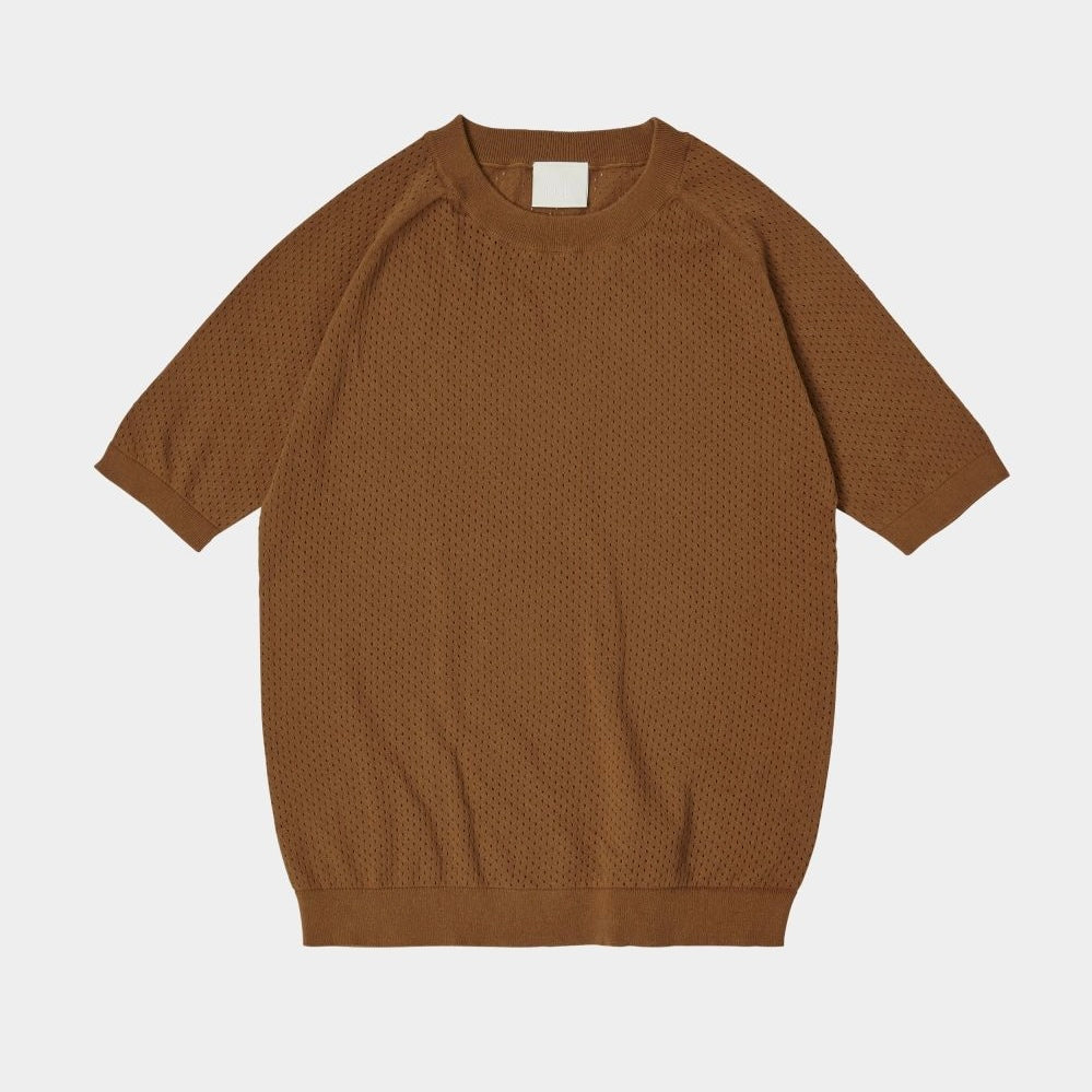 Pointelle tee, rust - FUB