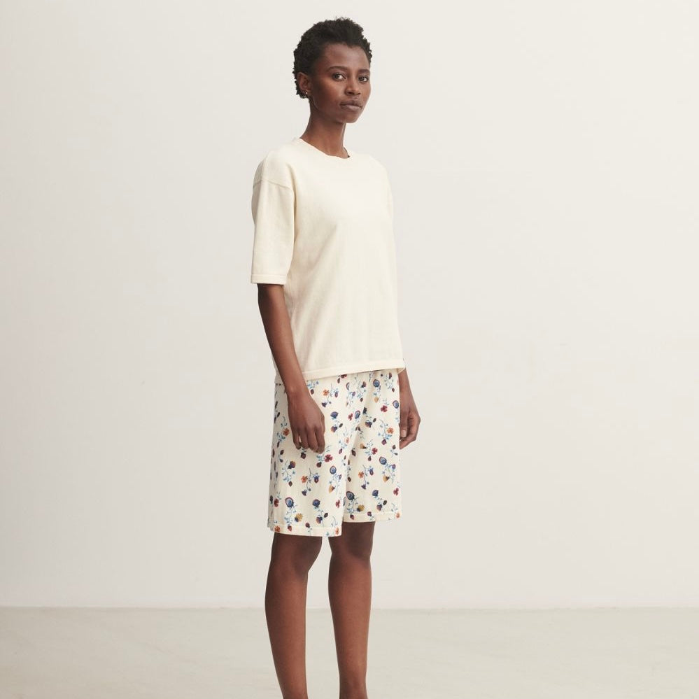 High twist box tee, Ecru - FUB
