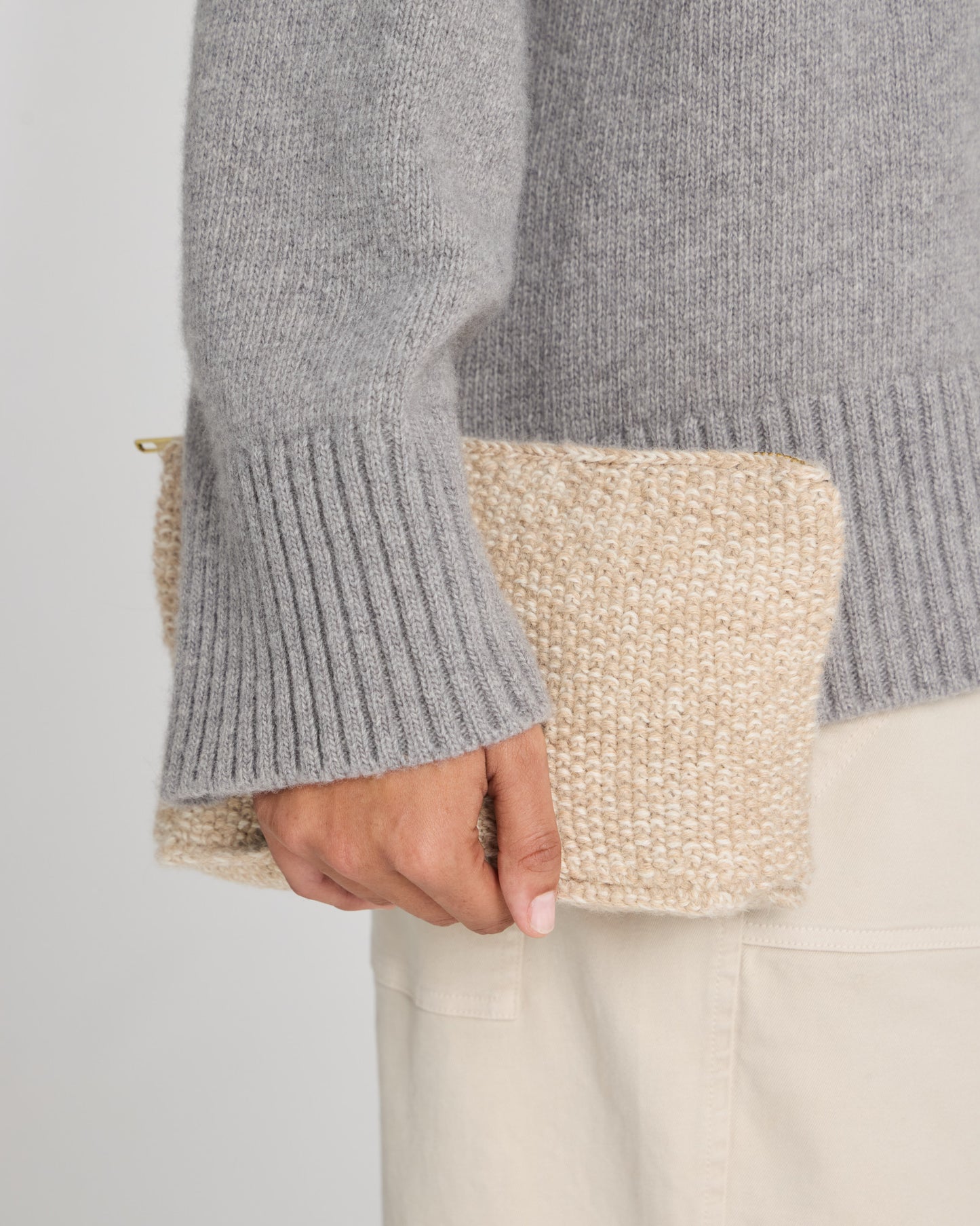 Stine Clutch Bag - Dust Powder/Ecru