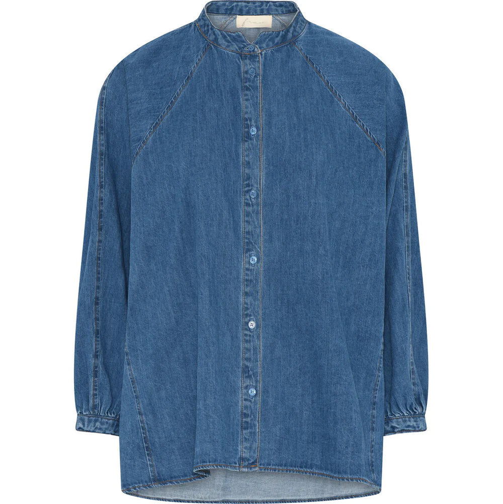 Tokyo denim skjorte, medium blue denim - Frau