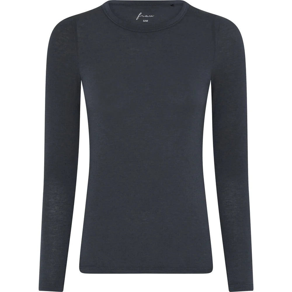 Lucca Cashmere Top O-neck, India Ink - FRAU