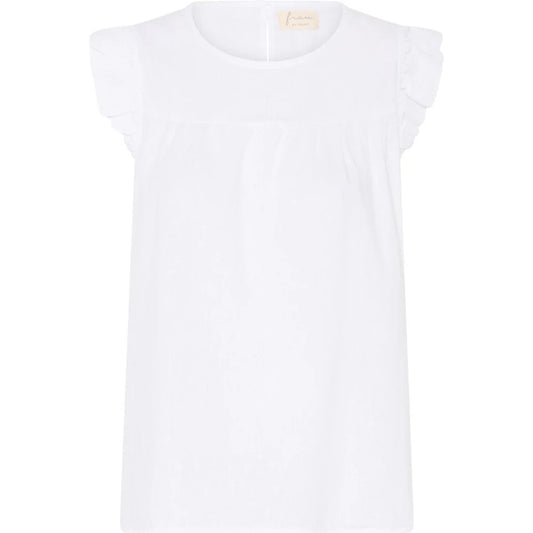 Stockholm linen Top, Bright White - FRAU