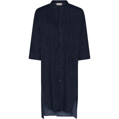 Seoul Skjortekjole, Dark Blue Denim - Frau