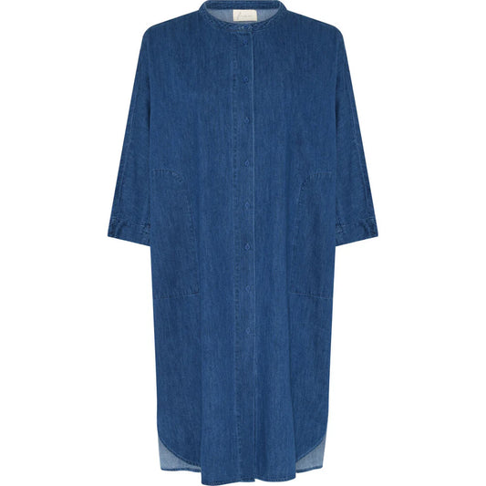 Seoul Lang Skjorte, Clear Blue Denim - Frau