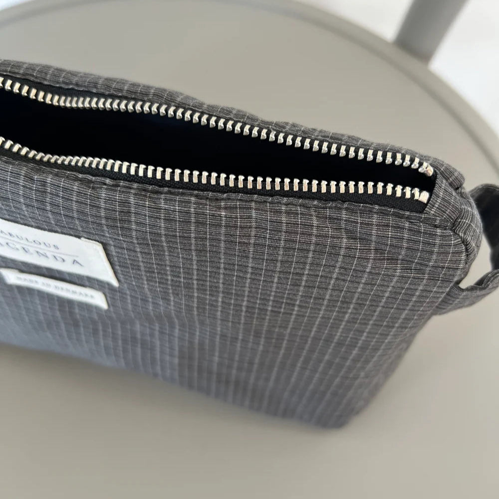 Pouch, grå, mini check - Fabulous Agenda