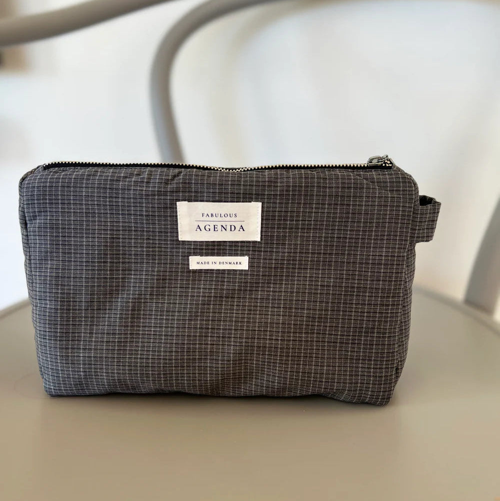 Pouch, grå, mini check - Fabulous Agenda