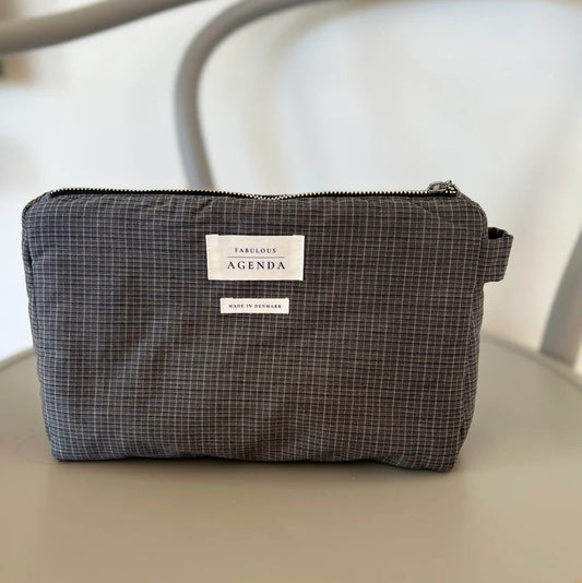Pouch, grå, mini check - Fabulous Agenda