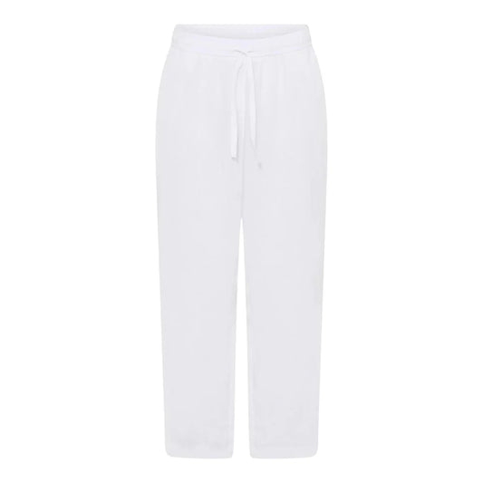 Sydney hør bukser lang, Bright White - FRAU
