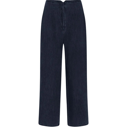Wuxi wide ankle denim pant - Dark blue denim - FRAU