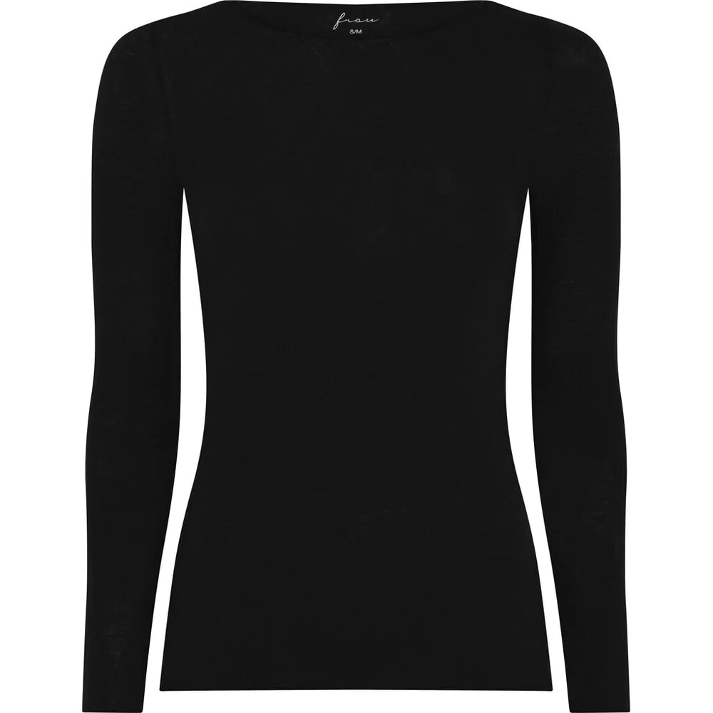Lima Cashmere Top boatneck, black - FRAU