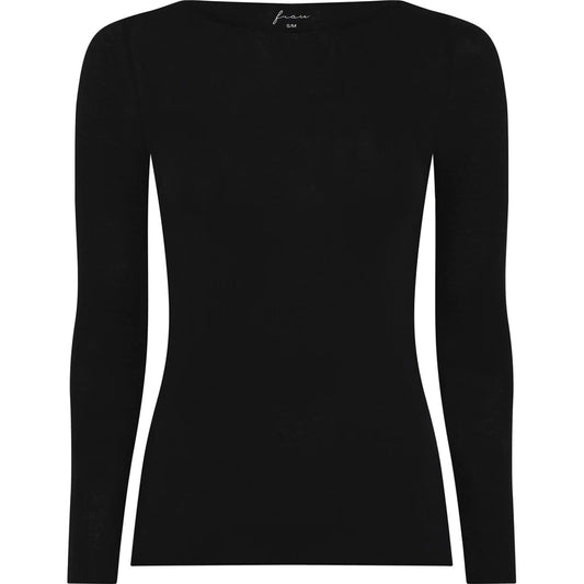 Lima Cashmere Top boatneck, black  - FRAU