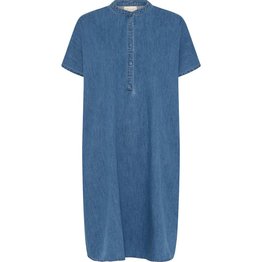 Seoul short sleeve denim dress - Clear blue denim - Frau