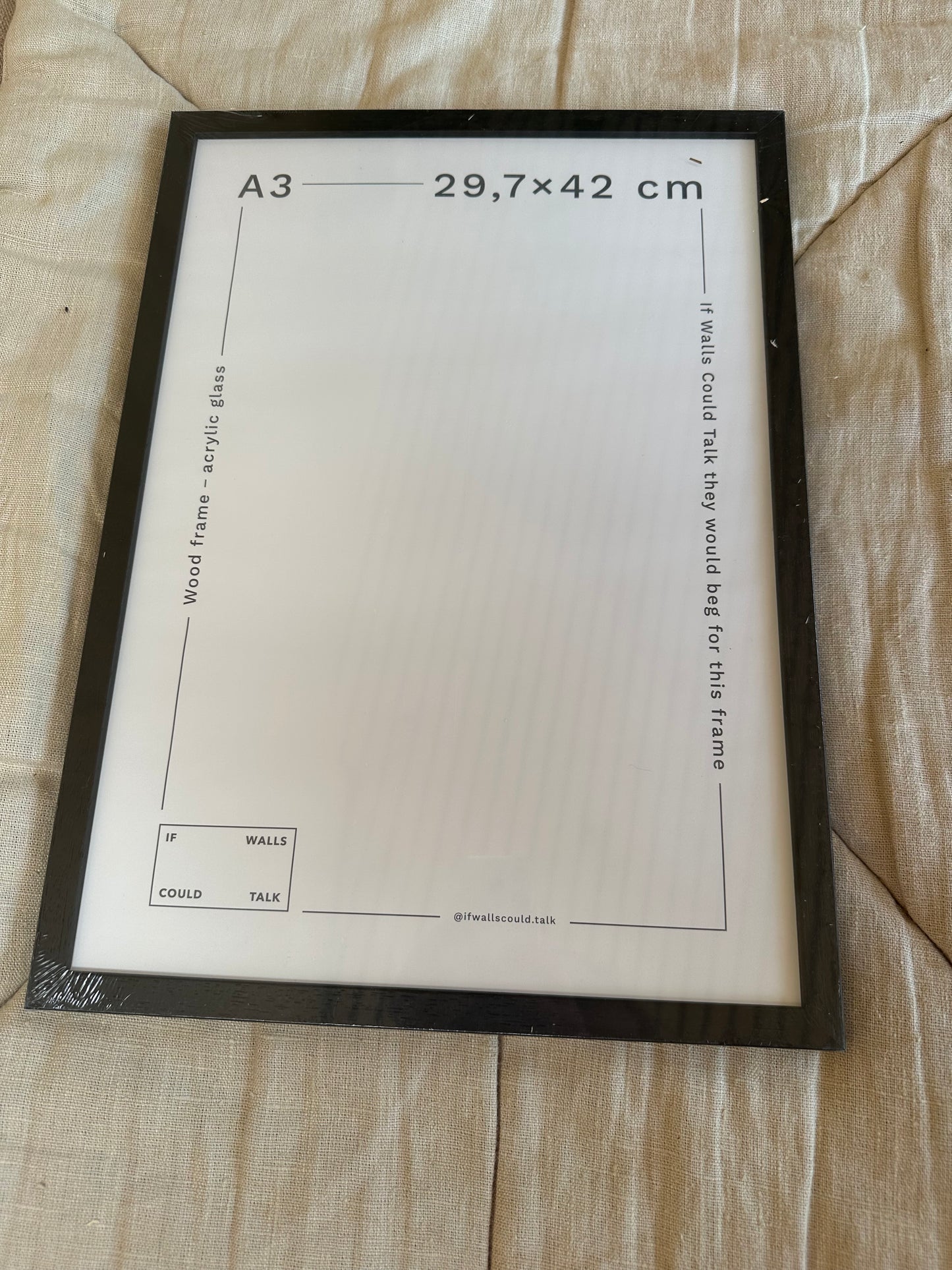 Ramme A3, Plexiglas - Sort