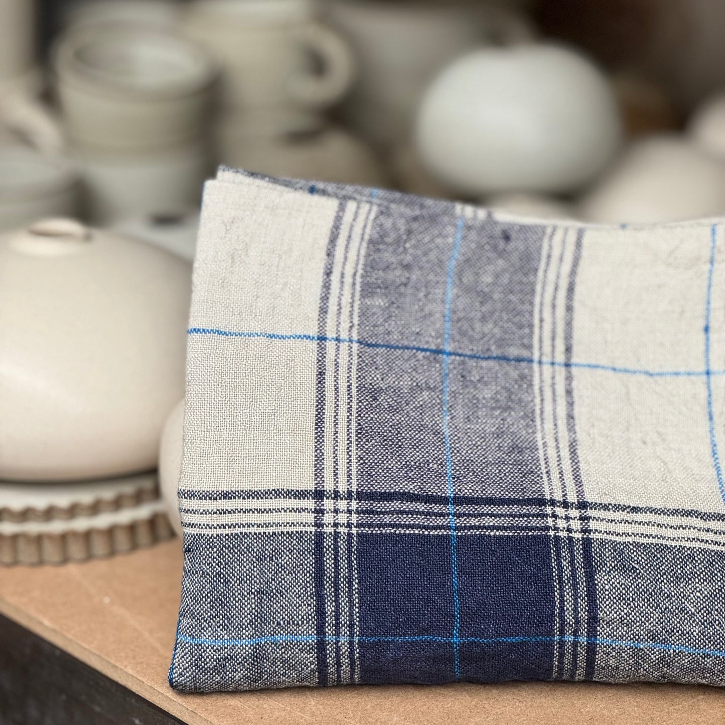 Hørpude 50x50, Old School checks - Linge Particulier