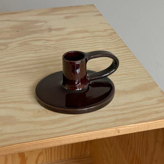 Lysestage med hank, "Coffee" - Handmade by Marle