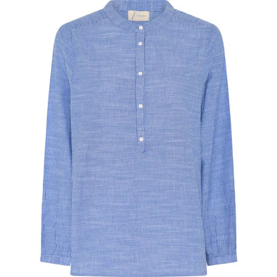Madrid Skjorte, Medium Blue Stripe - Frau