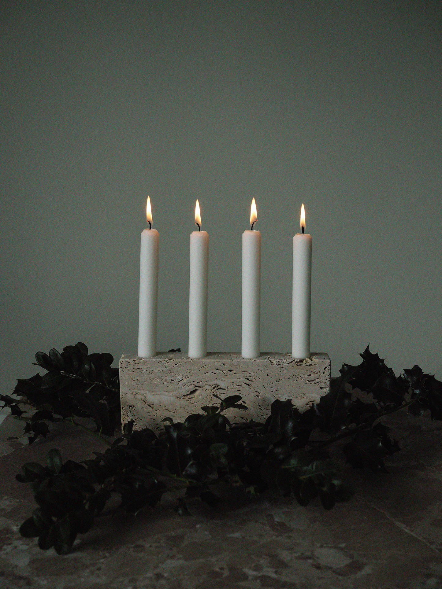 Epode, Travertin, Lysestage fire lys - Wabi Sabi Nordic