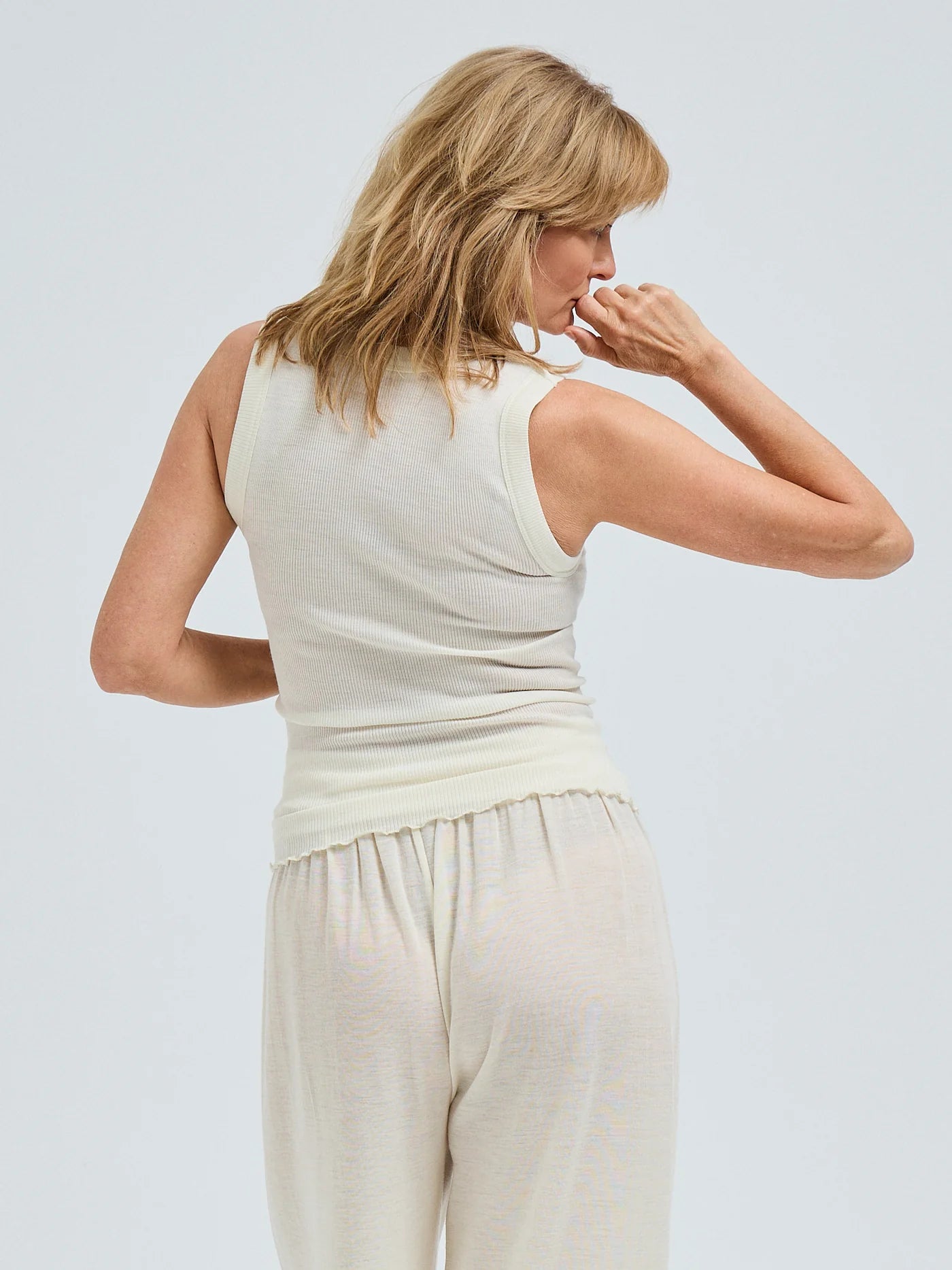 Wooly Tank, Uld Silke (Off-white)